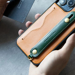 iPhone 16 Pro Max 6.7″ Leather Wallet Case with Phone Grip Red