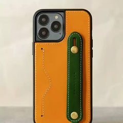 iPhone 16 Pro Max 6.7″ Leather Wallet Case with Phone Grip Red