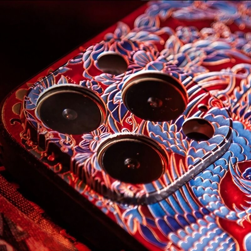 iPhone 16 Pro Max Art Case - 6.7″ Textured TPU - Phoenix Playing with Peony Design iPhone 16 Pro Max Art Case - 6.7″ Textured TPU - Phoenix Playing with Peony Design