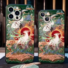 iPhone 16 Pro Max Art Case - TPU Textured 9″ Colored Deer Design