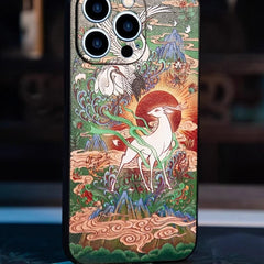 iPhone 16 Pro Max Art Case - TPU Textured 9″ Colored Deer Design