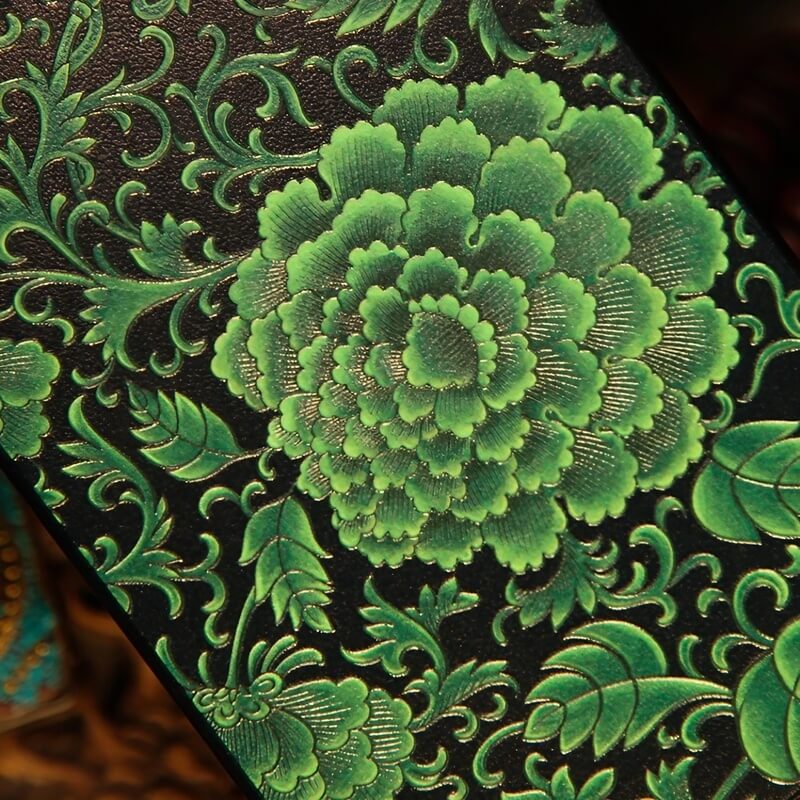 iPhone 16 Pro Max Art Case - Textured Blue TPU with Song Brocade Peony Motif iPhone 16 Pro Max Art Case - Textured Blue TPU with Song Brocade Peony Motif