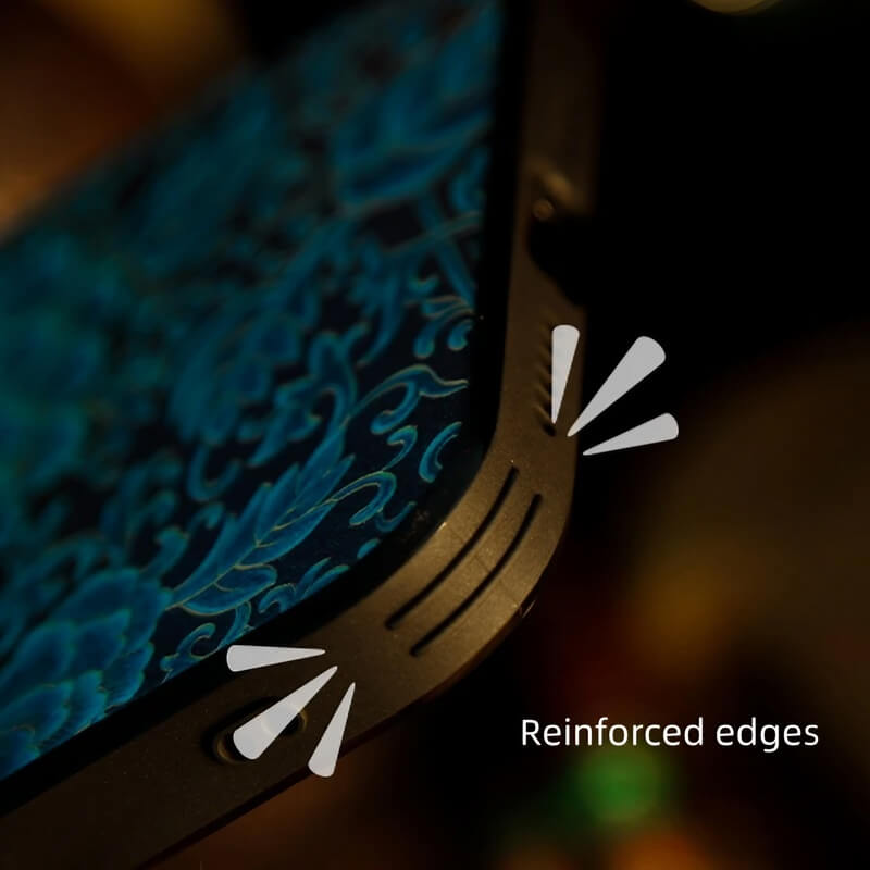 iPhone 16 Pro Max Art Case - Textured Blue TPU with Song Brocade Peony Motif iPhone 16 Pro Max Art Case - Textured Blue TPU with Song Brocade Peony Motif