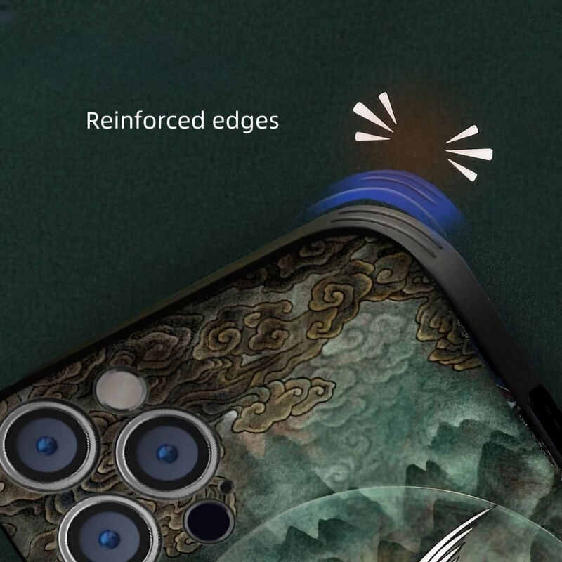 iPhone 16 Pro Max Art Case - Textured Cranes Calling in the Deep Valley TPU iPhone 16 Pro Max Art Case - Textured Cranes Calling in the Deep Valley TPU