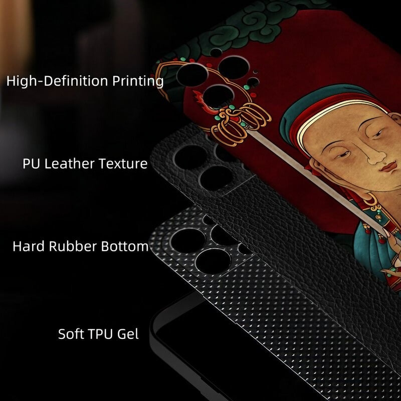 iPhone 16 Pro Max Art Case - Textured TPU, Kṣitigarbha Bodhisattva Pattern iPhone 16 Pro Max Art Case - Textured TPU, Kṣitigarbha Bodhisattva Pattern