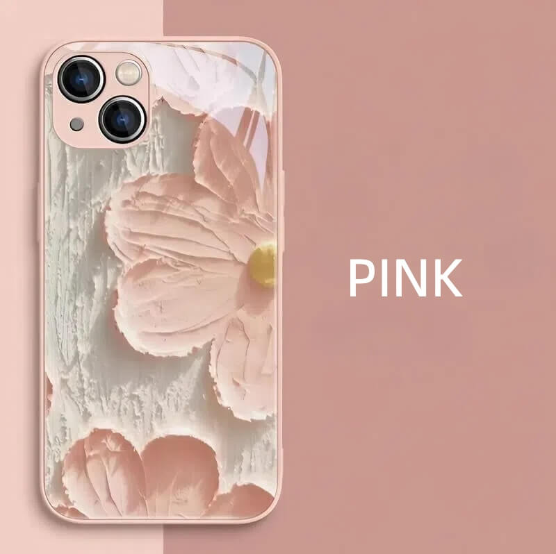 iPhone 16 Pro Max Case - 5.5″ White Liquid Glass with Floral Flower Pattern iPhone 16 Pro Max Case - 5.5″ White Liquid Glass with Floral Flower Pattern