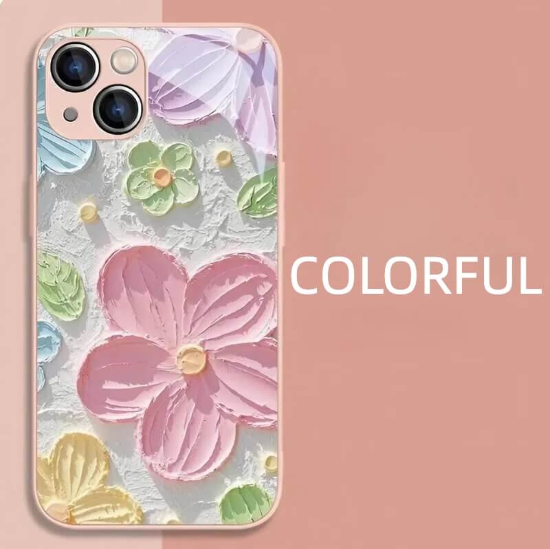 iPhone 16 Pro Max Case - 5.5″ White Liquid Glass with Floral Flower Pattern iPhone 16 Pro Max Case - 5.5″ White Liquid Glass with Floral Flower Pattern