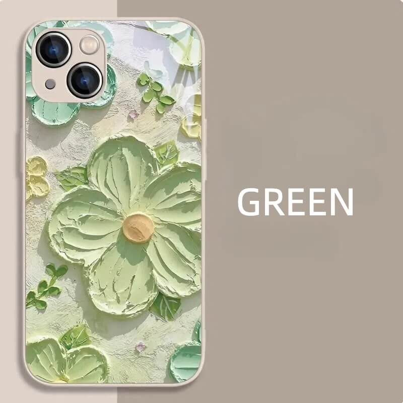 iPhone 16 Pro Max Case - 5.5″ White Liquid Glass with Floral Flower Pattern iPhone 16 Pro Max Case - 5.5″ White Liquid Glass with Floral Flower Pattern