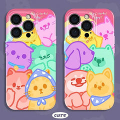 iPhone 16 Pro Max Case - 6.7″ Plastic Illustrated Cat Design - Cute Pet