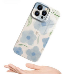 iPhone 16 Pro Max Case - 6″ Silicone Yellow Doodle Flower Design