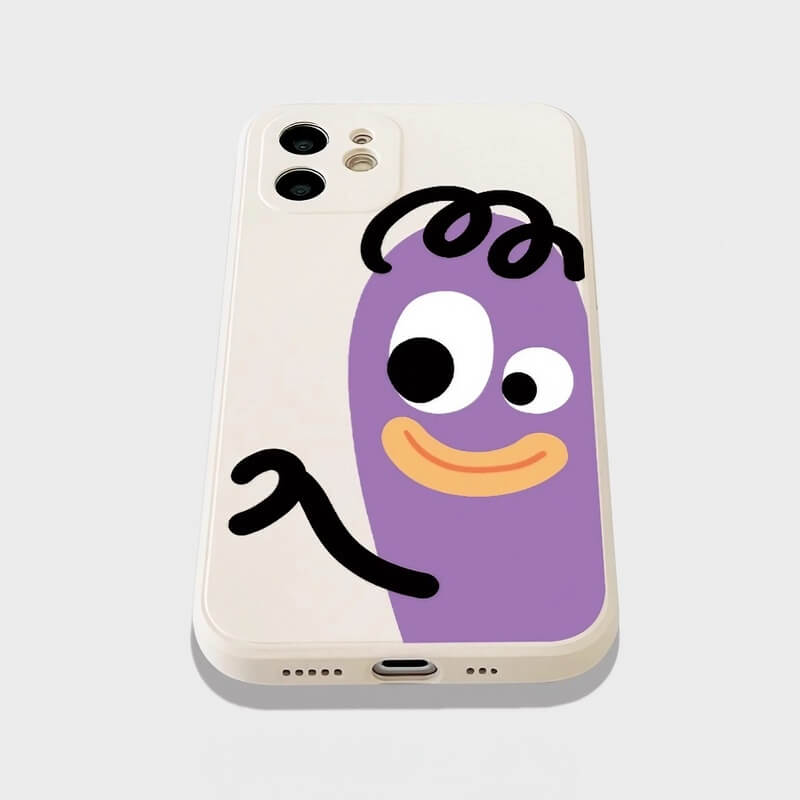 iPhone 16 Pro Max Case - 6″ White Silicone with Sausage Pattern - Matching Couple Funny iPhone 16 Pro Max Case - 6″ White Silicone with Sausage Pattern - Matching Couple Funny