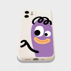 iPhone 16 Pro Max Case - 6″ White Silicone with Sausage Pattern - Matching Couple Funny