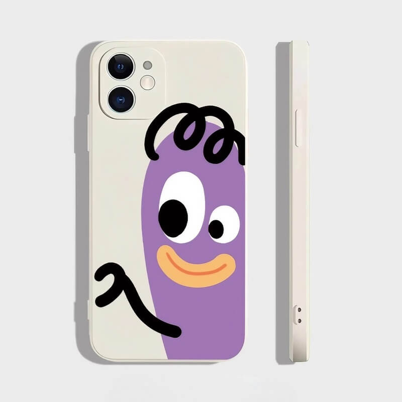 iPhone 16 Pro Max Case - 6″ White Silicone with Sausage Pattern - Matching Couple Funny iPhone 16 Pro Max Case - 6″ White Silicone with Sausage Pattern - Matching Couple Funny