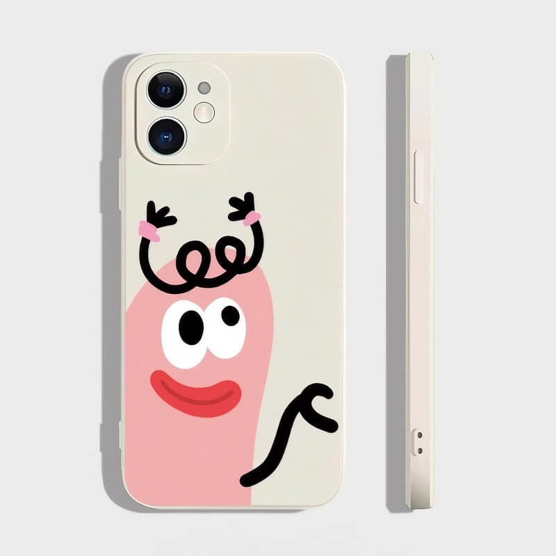iPhone 16 Pro Max Case - 6″ White Silicone with Sausage Pattern - Matching Couple Funny iPhone 16 Pro Max Case - 6″ White Silicone with Sausage Pattern - Matching Couple Funny