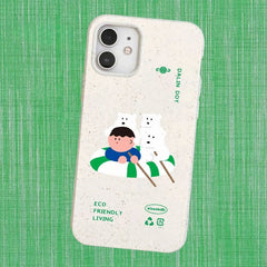 iPhone 16 Pro Max Case - 7.87″ White Biodegradable Eco-friendly Material