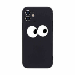 iPhone 16 Pro Max Case - Black A Silicone with Eyes Pattern - Matching Couple