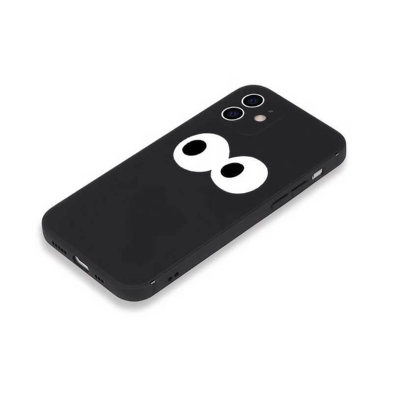 iPhone 16 Pro Max Case - Black A Silicone with Eyes Pattern - Matching Couple iPhone 16 Pro Max Case - Black A Silicone with Eyes Pattern - Matching Couple