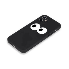 iPhone 16 Pro Max Case - Black A Silicone with Eyes Pattern - Matching Couple