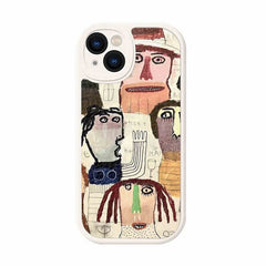 iPhone 16 Pro Max Case - Black Silicone 6″ Art Ugly Pattern