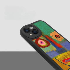 iPhone 16 Pro Max Case - Black Silicone 6″ Art Ugly Pattern