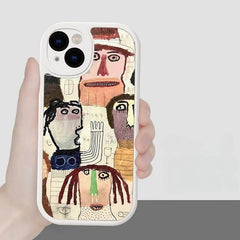 iPhone 16 Pro Max Case - Black Silicone 6″ Art Ugly Pattern