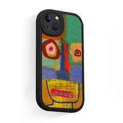 iPhone 16 Pro Max Case - Black Silicone 6″ Art Ugly Pattern
