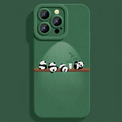 iPhone 16 Pro Max Case - Blue Silicone Panda Pattern