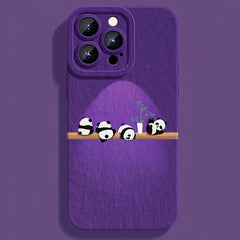 iPhone 16 Pro Max Case - Blue Silicone Panda Pattern