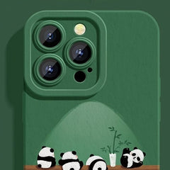 iPhone 16 Pro Max Case - Blue Silicone Panda Pattern