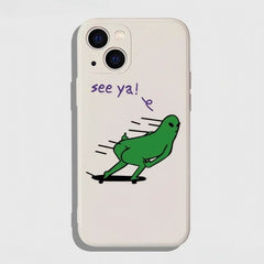 iPhone 16 Pro Max Case - Silicone Alien Pattern 5.5″ White