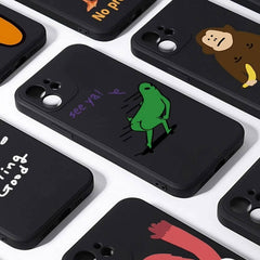 iPhone 16 Pro Max Case - Silicone Alien Pattern 5.5″ White