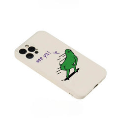 iPhone 16 Pro Max Case - Silicone Alien Pattern 5.5″ White