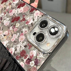 iPhone 16 Pro Max Case - Silver Transparent Floral Blooming Flowers Pattern Acrylic