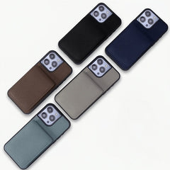 iPhone 16 Pro Max Leather Case with Wallet and Lanyard - Black