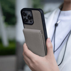 iPhone 16 Pro Max Leather Case with Wallet and Lanyard - Black