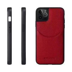 iPhone 16 Pro Max Leather Wallet Case Red