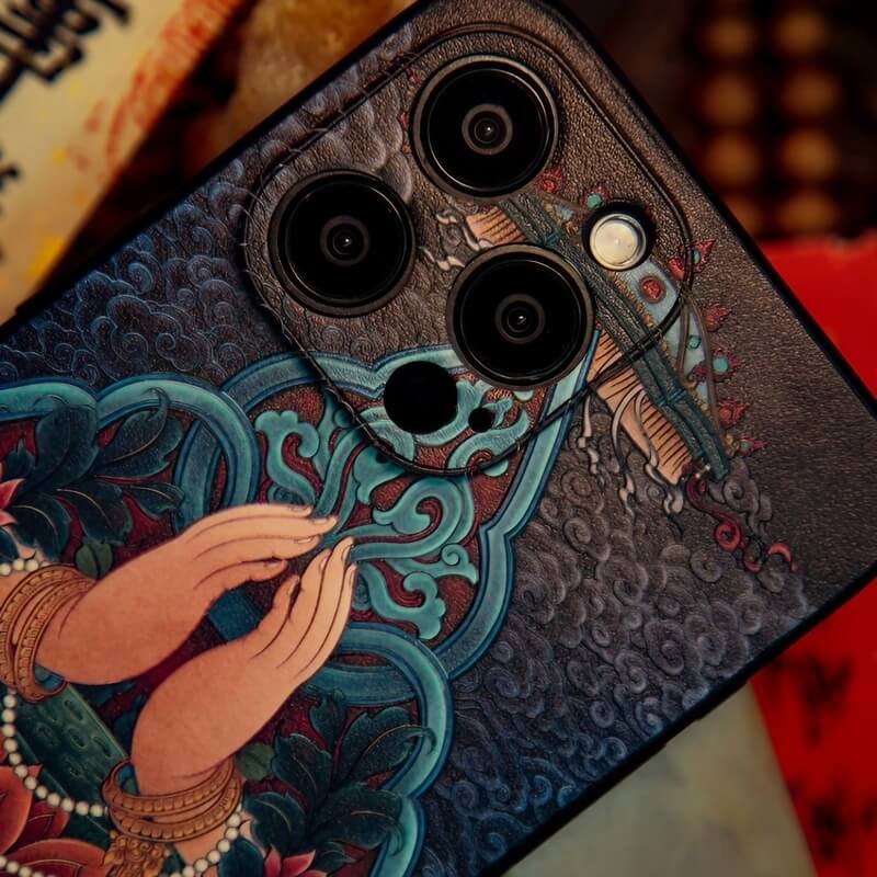 iPhone 16 Pro Max TPU Case - Art Textured Lotus Throne with Buddha's Hand iPhone 16 Pro Max TPU Case - Art Textured Lotus Throne with Buddha's Hand