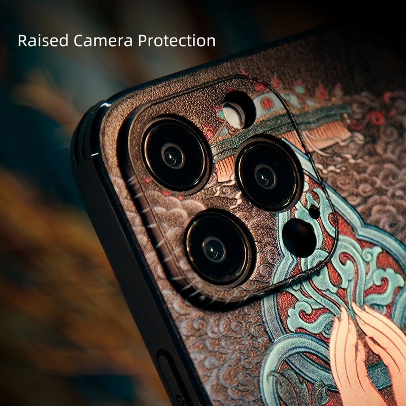 iPhone 16 Pro Max TPU Case - Art Textured Lotus Throne with Buddha's Hand iPhone 16 Pro Max TPU Case - Art Textured Lotus Throne with Buddha's Hand