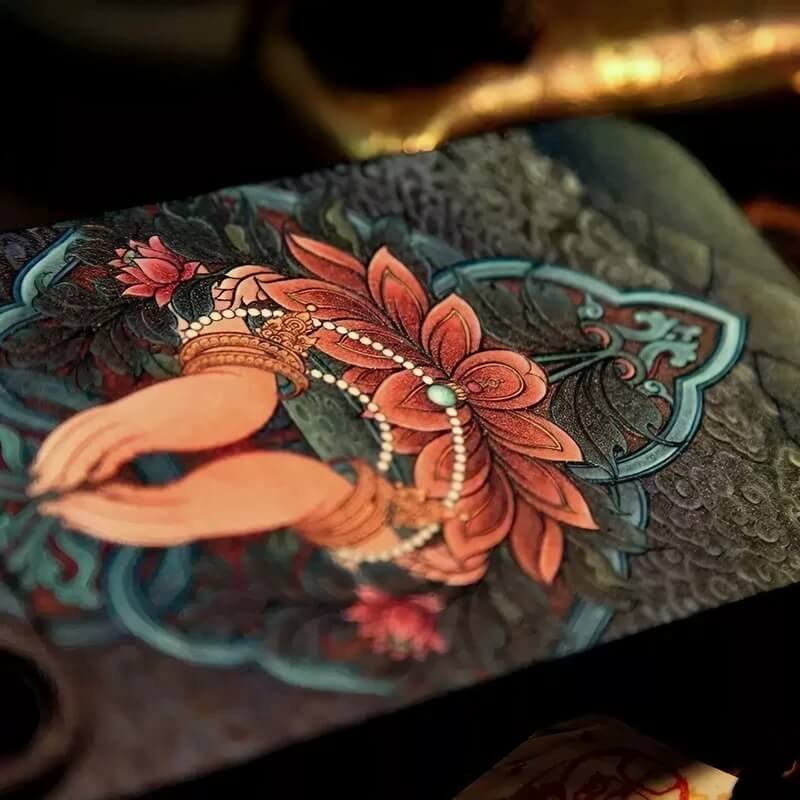 iPhone 16 Pro Max TPU Case - Art Textured Lotus Throne with Buddha's Hand iPhone 16 Pro Max TPU Case - Art Textured Lotus Throne with Buddha's Hand