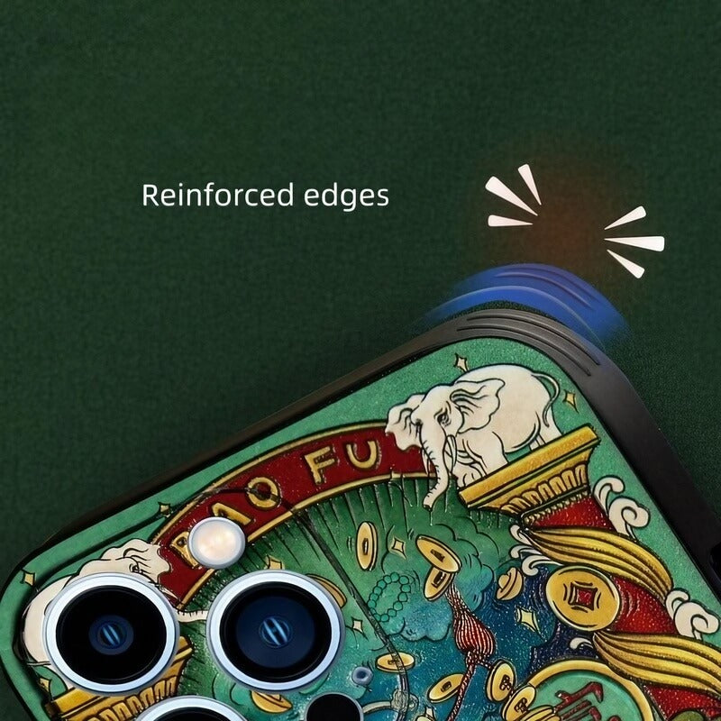 iPhone 16 Pro Max TPU Case - Textured Art Style - Wealthy Toad Motif iPhone 16 Pro Max TPU Case - Textured Art Style - Wealthy Toad Motif