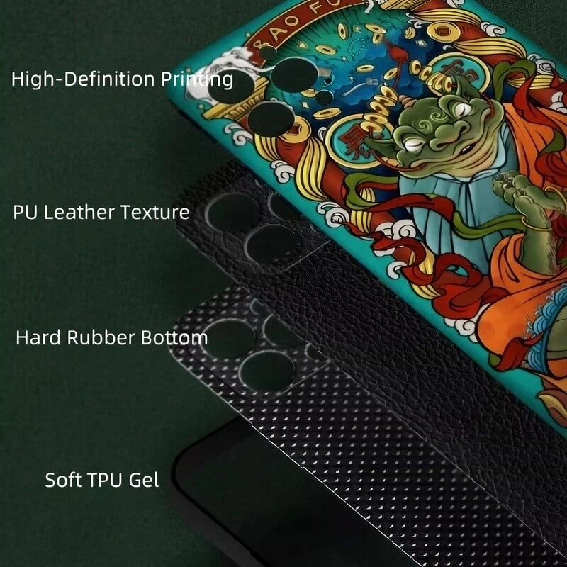 iPhone 16 Pro Max TPU Case - Textured Art Style - Wealthy Toad Motif iPhone 16 Pro Max TPU Case - Textured Art Style - Wealthy Toad Motif