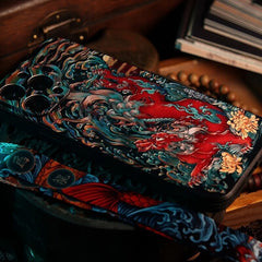 iPhone 16 Pro Max Textured TPU Case - Cloud Sea Qilin Art Design