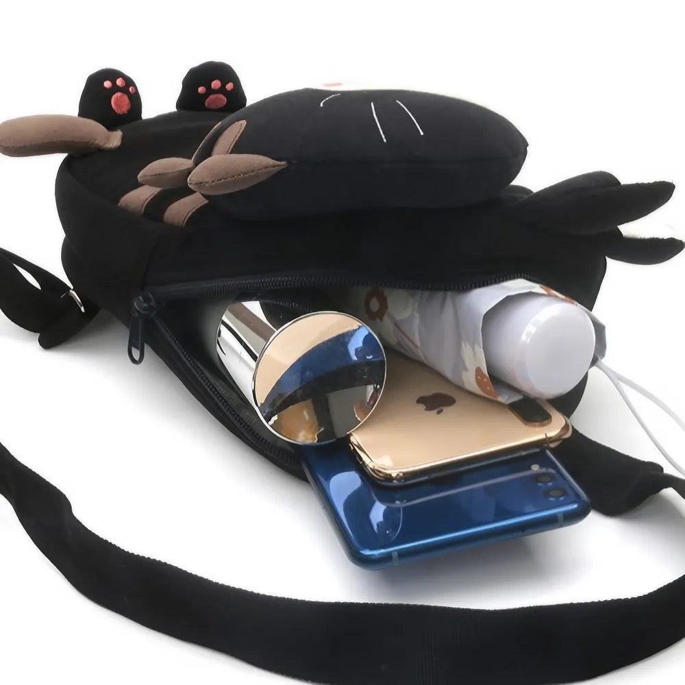 Jumping Cat Cute and Simple Pink Cotton Kawaii Sling Chest Bag Casual Leisure Pack Jumping Cat Cute and Simple Pink Cotton Kawaii Sling Chest Bag Casual Leisure Pack