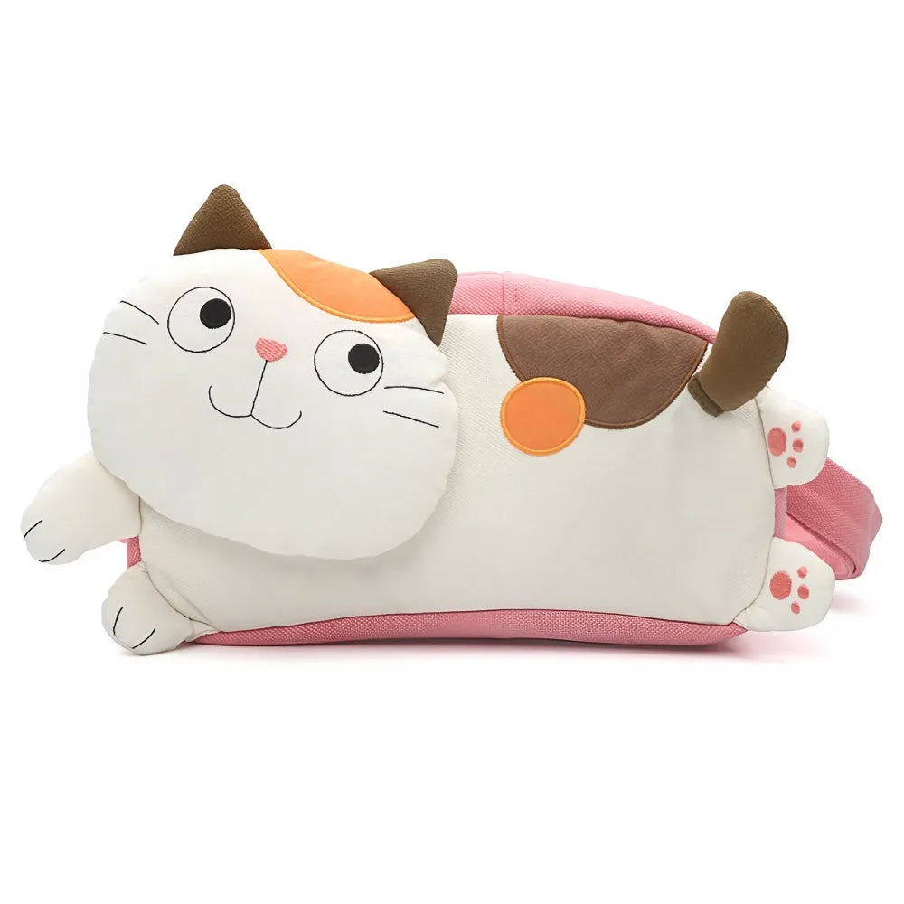 Jumping Cat Cute and Simple Pink Cotton Kawaii Sling Chest Bag Casual Leisure Pack