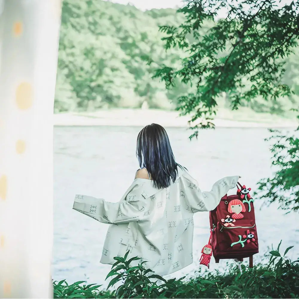 Kawaii Yayoi Kusama Red Polyester 14-inch Casual Cute Handmade Backpack Kawaii Yayoi Kusama Red Polyester 14-inch Casual Cute Handmade Backpack