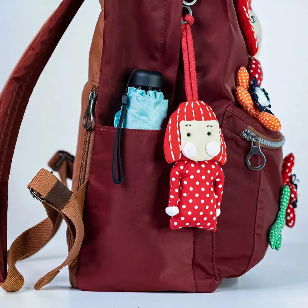 Kawaii Yayoi Kusama Red Polyester 14-inch Casual Cute Handmade Backpack Kawaii Yayoi Kusama Red Polyester 14-inch Casual Cute Handmade Backpack