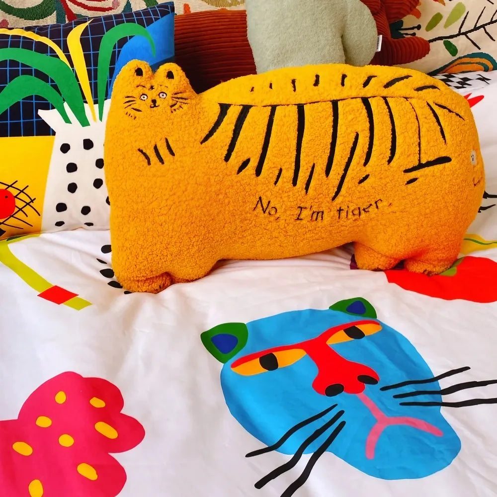 Kawaii Cat Shaped Orange Cotton Unique Cute Throw Pillow for Bed, Sofa Kawaii Cat Shaped Orange Cotton Unique Cute Throw Pillow for Bed, Sofa