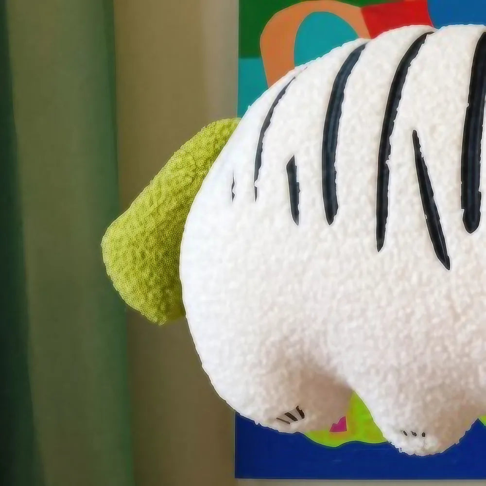 Kawaii and Novelty Tiger-Shaped White Cotton Cute Trow Pillow For Bed, Sofa Kawaii and Novelty Tiger-Shaped White Cotton Cute Trow Pillow For Bed, Sofa