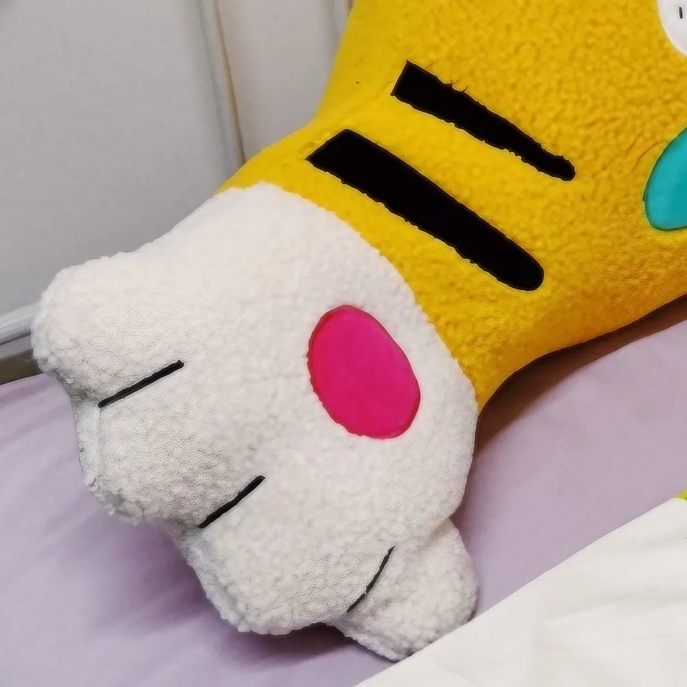 Cute Kawaii Cuddle Tiger Hug Pillow for Bed, Sofa - Adorable Plush, Yellow Furry Cushion Cute Kawaii Cuddle Tiger Hug Pillow for Bed, Sofa - Adorable Plush, Yellow Furry Cushion
