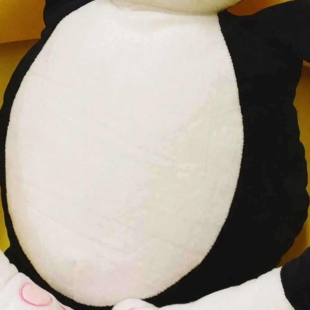 Cute and Whimsical Kawaii Throw Pillow Black and White Cat Shaped Crystal Velvet Cute and Whimsical Kawaii Throw Pillow Black and White Cat Shaped Crystal Velvet